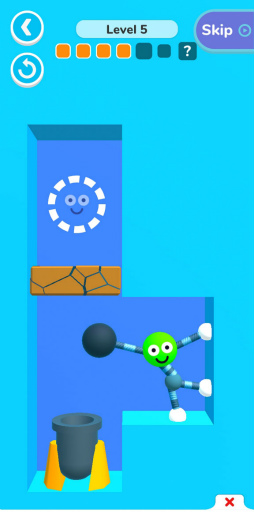 画像ギャラリー No.008のサムネイル画像 / 四肢を伸ばしてゴールを目指す。スマホ向けパズル「Stretch Guy」を紹介する「(ほぼ)日刊スマホゲーム通信」第2510回