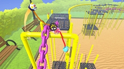 画像ギャラリー No.004のサムネイル画像 / 「Fling to the Finish」のアーリーアクセス版が8月23日にリリース。ゴムロープでつながれた2人のキャラクターが協力する障害物レース