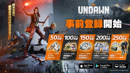 画像ギャラリー No.004のサムネイル画像 / 新作ゾンビサバイバル「Undawn」の事前登録受付がスタート。TwitterではAmazonギフト券などが当たる記念キャンペーンを開催中