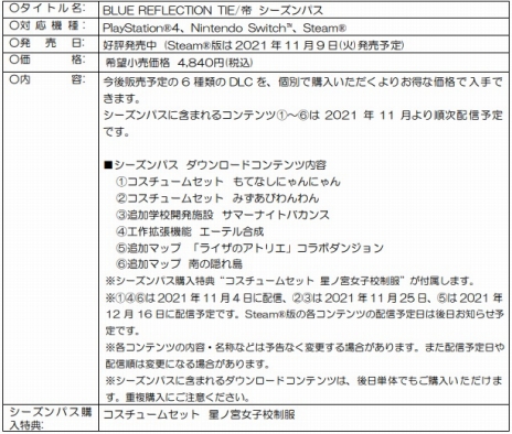 ꡼ No.046Υͥ / BLUE REFLECTION TIE/ײİǭѤڤ뿷塼ࡤޥåפDLC1Ƥۿեȥ⡼ɤΥåץǡȤ