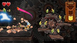画像ギャラリー No.006のサムネイル画像 / Switch「Stitchy in Tooki Trouble」の配信がスタート。トウモロコシの奪還を目指す,コミカルなビジュアルが特徴の横スクロールアクション