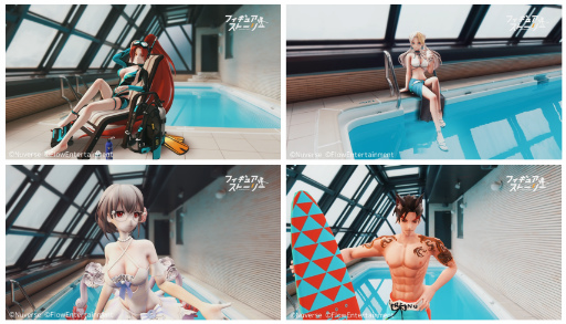 画像ギャラリー No.002のサムネイル画像 / 「フィギュアストーリー」,例のプールで撮影したPVが公開に。水着フィギュアが多数登場