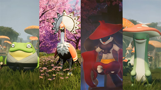 画像ギャラリー No.001のサムネイル画像 / 「パルワールド」,カエルや鳥などの新パルがアプデ予告動画に登場。火炎放射器や銃のような新武器も確認できる