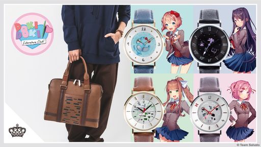 画像集 No.001のサムネイル画像 / “Just Monika.”のタグが内装に。「ドキドキ文芸部！」の腕時計やトートバッグ，長財布が成約型受注商品として登場
