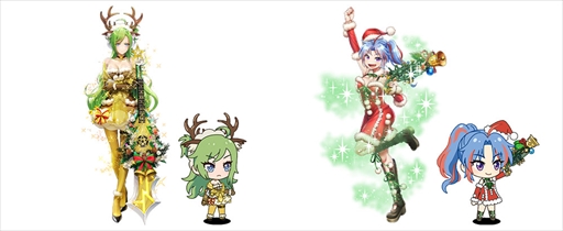 画像ギャラリー No.003のサムネイル画像 / 「ナナリズムダッシュ」,クリスマス衣装の「テルミィ」と「リヴァイア」が特別ガチャで登場