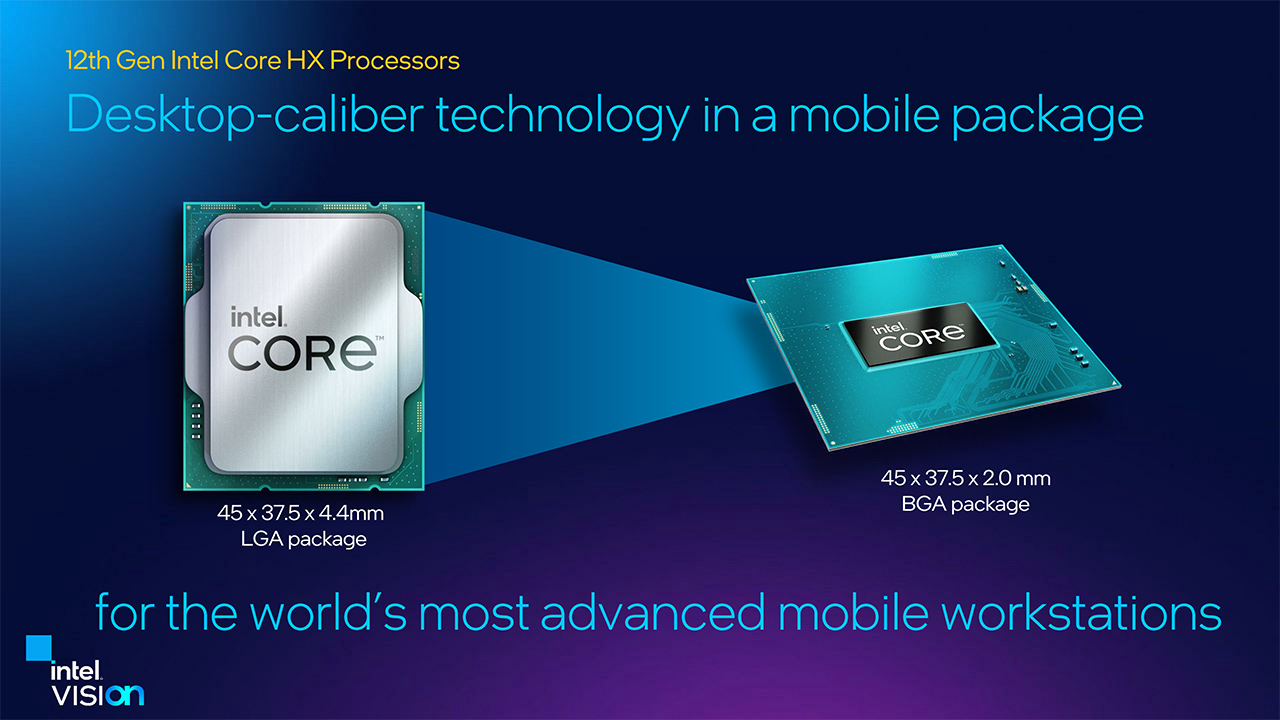 Intel,ノートPC向けCPU第12世代「Core HX」を発表。デスクトップPC