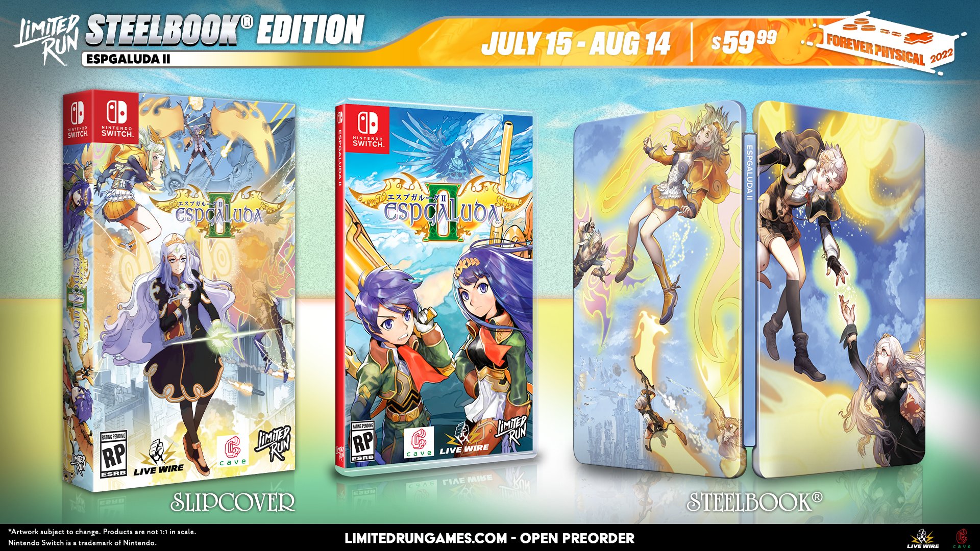 Switch版「エスプガルーダII」の北米パッケージ版が7月16日00:00に