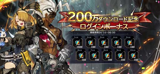 画像ギャラリー No.002のサムネイル画像 / 「シン・クロニクル」で200万ダウンロード突破を記念したイベントがスタート。2850個の「ジェム」が手に入るチャンス