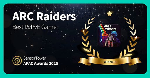 画像ギャラリー No.002のサムネイル画像 / 「ARC Raiders」がベストPvPvEゲームに。「Sensor Tower APAC Awards 2025」,受賞タイトルを発表