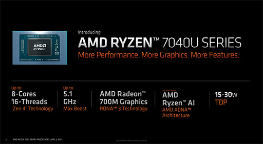 ���������꡼ No.002�Υ���ͥ������ / Zen 4��RDNA 3���Ѥ������Ρ���PC����APU��Ryzen 7040U�ץ��꡼��ȯɽ�����ӷ�������PC��������ǽ��