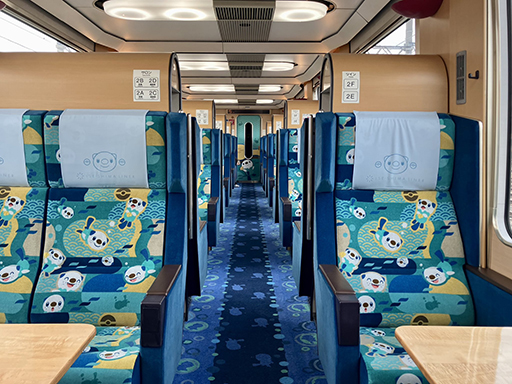 画像ギャラリー No.002のサムネイル画像 / ポケモン「ミジュマル」のデザインの特急・伊勢志摩ライナーが2月27日より運行。外装や内装,シートまでミジュマルづくし