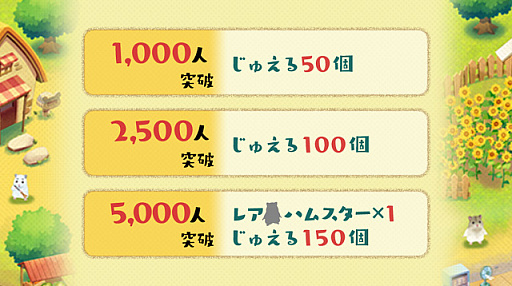 画像ギャラリー No.006のサムネイル画像 / スマホ向けシミュレーション「ハムスターの里」,事前登録の受付を開始