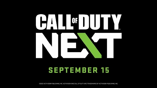 CoD情報公開イベント「CALL OF DUTY：NEXT」の開催日時が9月16日2：00に決定。「CoD: Modern Warfare II」の新情報などを紹介