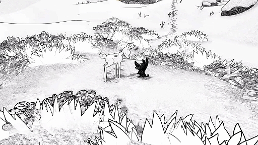 画像ギャラリー No.003のサムネイル画像 / 「Blanc」が2023年2月にリリースへ。雪の積もる原野で幼い鹿とオオカミが協力し,家族を探して冒険するCo-op型サバイバルアドベンチャー