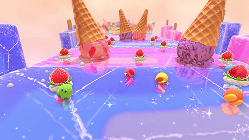 Switch「カービィのグルメフェス」発表。最大4人のカービィ達が食べた