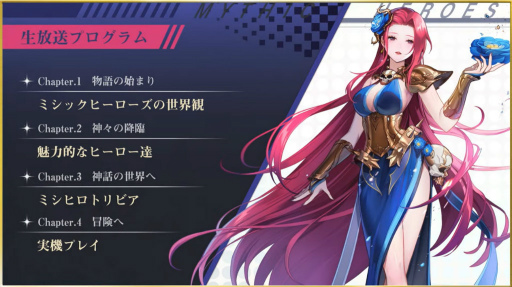 画像ギャラリー No.001のサムネイル画像 / 「ミシックヒーローズ」リリース直前生放送のレポートを公開