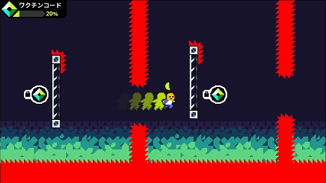 画像ギャラリー No.009のサムネイル画像 / Switch版「スマイルモ(Smilemo)」本日リリース。“無限バウンド”ウイルスを避けてワクチンを集める横スクロールACT