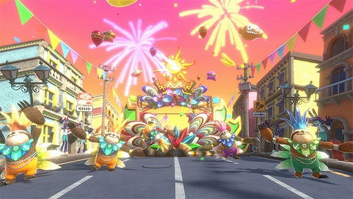 画像ギャラリー No.015のサムネイル画像 / 「サンバDEアミーゴ:パーティーセントラル」,マラカス(Joy-Con)を振るほかに,連打やスライド,動きをまねするポーズマークが登場