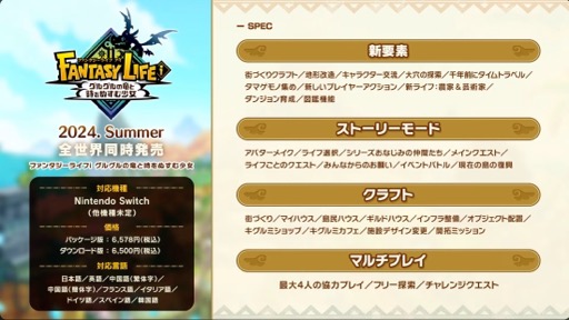 画像ギャラリー No.006のサムネイル画像 / 「ファンタジーライフi グルグルの竜と時をぬすむ少女」は2024年夏に発売