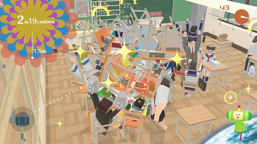 塊を転がしてモノを巻き込み,塊を大きくしよう! 「みんな大好き塊魂