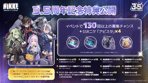 画像ギャラリー No.083のサムネイル画像 / 「NIKKE」3.5周年記念生放送の第2部まとめ。3.5周年を飾る新ニケとして「アニス：スター」が4月23日に実装