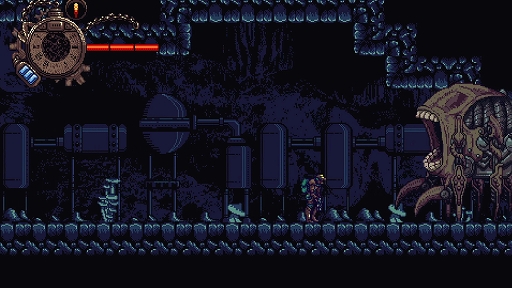 画像ギャラリー No.002のサムネイル画像 / 無限に自己複製する大量破壊兵器の脅威にさらされた世界が舞台。クラシックなホラーメトロイドヴァニア「Angel's Gear」,Steamで配信