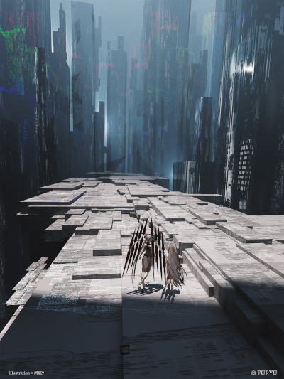 画像ギャラリー No.001のサムネイル画像 / 「クライマキナ/CRYMACHINA」,河底9氏が描く新たな世界観イメージイラストを公開。人類滅亡後の世界でたたずむ2人の少女は何を想う