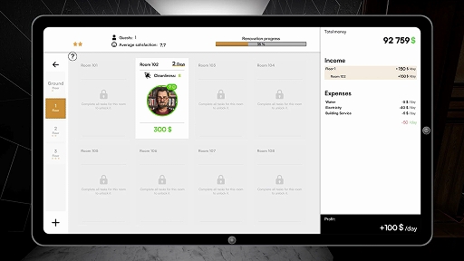 画像ギャラリー No.004のサムネイル画像 / 老朽化したホテルを改装して5つ星獲得を目指す! “リノベーションシム”「Hotel Renovator」,Steamで配信開始