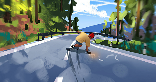 画像ギャラリー No.003のサムネイル画像 / ナマケモノがロングスケートボードの高速ダウンヒルに挑戦する「Driftwood」,アーリーアクセス版を6月1日にリリース