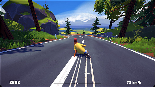 画像ギャラリー No.004のサムネイル画像 / ナマケモノがロングスケートボードの高速ダウンヒルに挑戦する「Driftwood」,アーリーアクセス版を6月1日にリリース