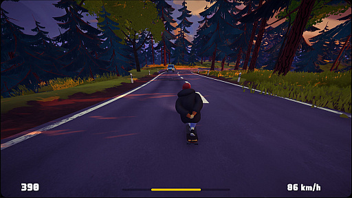 画像ギャラリー No.005のサムネイル画像 / ナマケモノがロングスケートボードの高速ダウンヒルに挑戦する「Driftwood」,アーリーアクセス版を6月1日にリリース