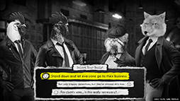 画像ギャラリー No.001のサムネイル画像 / 鶏の刑事コンビが事件に挑むハードボイルド探偵ADV「チキン・ポリス:巣箱の中へ!」,体験版を配信中