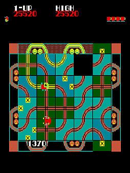 画像ギャラリー No.004のサムネイル画像 / Switch/PS4「アーケードアーカイブス ガッタンゴットン」,10月12日に配信。線路パネルをスライドして機関車を導き,すべての駅を通過させよう