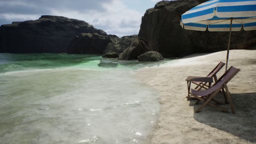 画像ギャラリー No.001のサムネイル画像 / ただ海と空を眺めるだけ。誰もいないビーチで過ごす「ビーチバケーションシミュレーター」のデモ版,Steamで公開中