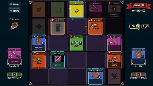 画像ギャラリー No.001のサムネイル画像 / カードは全部使い捨て。5×5マスの小さなフロアを攻略するデッキ構築型ローグライク「Lost For Swords」,Steamストアページを公開