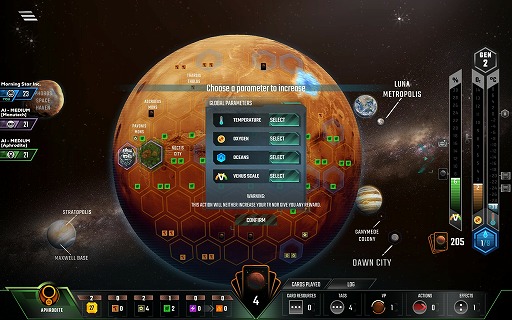 画像ギャラリー No.001のサムネイル画像 / 人気ボドゲのデジタル版「Terraforming Mars」,拡張DLC「Venus Next」をSteamで本日発売。金星の厚い雲層に浮遊都市を築き上げろ!