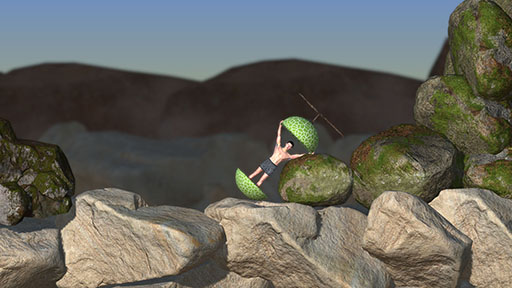 画像ギャラリー No.005のサムネイル画像 / 謎のパンイチメロン男によるイライラ登山ゲーム「Peeking at the peak」,12月15日に配信決定。“壺おじ”に影響を受けて製作された作品