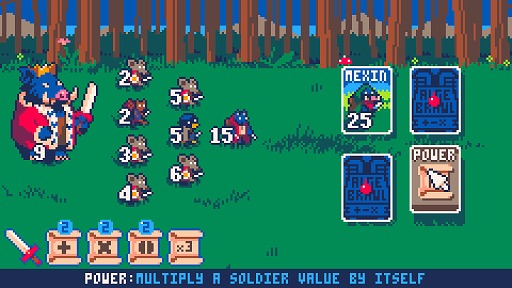 画像ギャラリー No.003のサムネイル画像 / 限られた“足し算”と“掛け算”で配下を強化! シンプルな戦略パズルゲーム「Super Algebrawl」本日発売。1月26日までは10%オフ