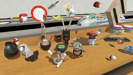 画像ギャラリー No.005のサムネイル画像 / 回転寿司レーンの上で寿司モチーフのキャラクターが大乱闘する「スシ・バトル・ランバングシャスリ」,本日リリース