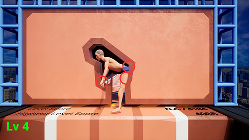 画像ギャラリー No.003のサムネイル画像 / ポーズをとって100個の壁の穴をすり抜ける「Perfect Poses」,Steamで本日リリース。押し出されたら下の階にしがみつけ