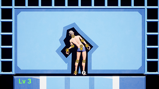 画像ギャラリー No.004のサムネイル画像 / ポーズをとって100個の壁の穴をすり抜ける「Perfect Poses」,Steamで本日リリース。押し出されたら下の階にしがみつけ