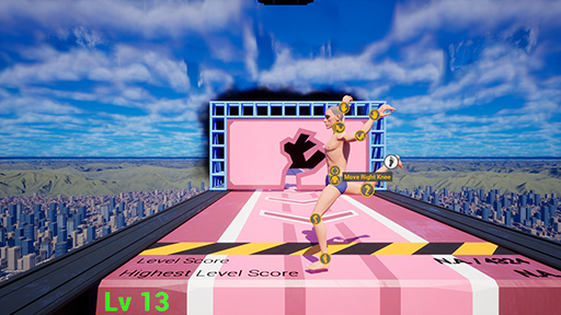 画像ギャラリー No.011のサムネイル画像 / ポーズをとって100個の壁の穴をすり抜ける「Perfect Poses」,Steamで本日リリース。押し出されたら下の階にしがみつけ