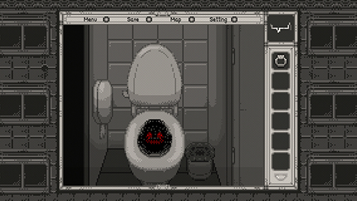 画像ギャラリー No.002のサムネイル画像 / 病院を舞台にした白黒ドットのホラーADV「Himantolo」,Steamで配信開始。消えた友人を探して,禍々しい怪物たちの潜む病院を彷徨う