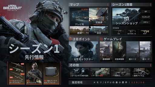 画像ギャラリー No.001のサムネイル画像 / 「Arena Breakout: Infinite」,シーズン1の早期アクセスを11月中に開始。女性プレイヤーキャラや新たなマップとモード,武器などを実装
