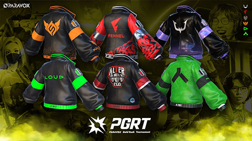 画像ギャラリー No.001のサムネイル画像 / 「PARAVOX」,賞金総額1億円のeスポーツ大会「PARAVOX GOLD RUSH TOURNAMENT」に出場する6チームのユニフォームスキンを公開