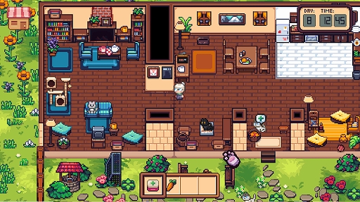 画像ギャラリー No.003のサムネイル画像 / 野良猫たちを世話する優しいおばあさんのライフシム「BabushCats」を紹介。猫とのインタラクションに加えて,餌の開発や家の拡張などにも奮闘