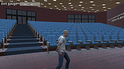 Escape from exit 7 of the theater