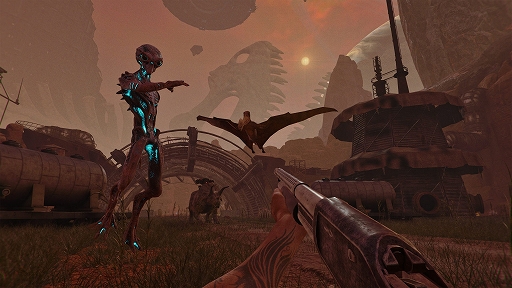 画像ギャラリー No.002のサムネイル画像 / ハイペースなクラシカルFPS「Son and Bone」がローンチ。襲いかかる恐竜やミュータントたちをなぎ倒せ!