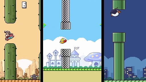 画像ギャラリー No.004のサムネイル画像 / 大ヒットしつつ2014年に配信終了となった「Flappy Bird」の復活が明らかに。キャラクターやゲームモードの追加に加え,マルチプレイにも対応