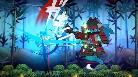 画像ギャラリー No.006のサムネイル画像 / 刀を振って弾幕を消し攻撃をパリィする剣戟アクションSTG,「百合太刀降魔伝」が11月23日に発売